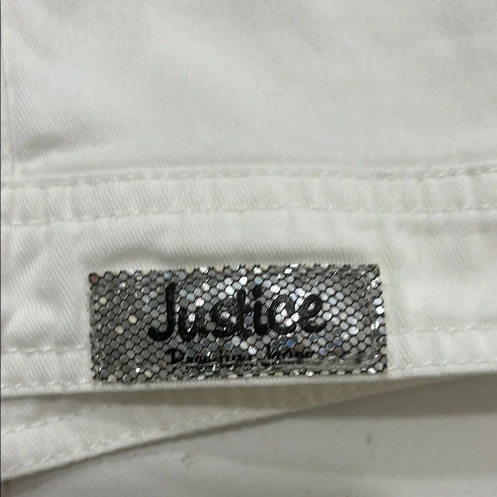 Justice White Jean Jacket with rhinestones – Girls Size 12/14